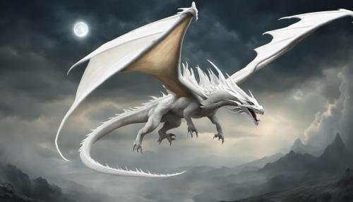 White Dragon flying across eclipse