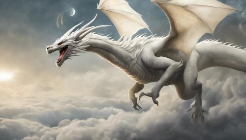 White Dragon flying across eclipse