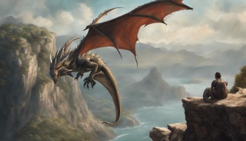 Dragon laying across cliff