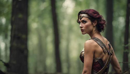 Wonder Woman, pixie hair, in the woods