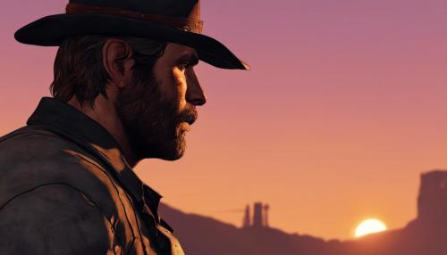 Arthur morgan by a sunset