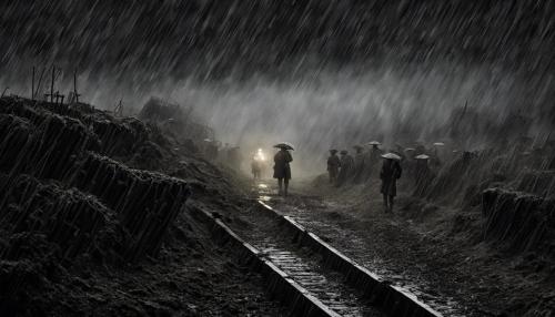 World war one rainy trench night