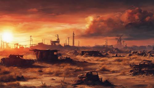 Apocalypse wasteland sunset