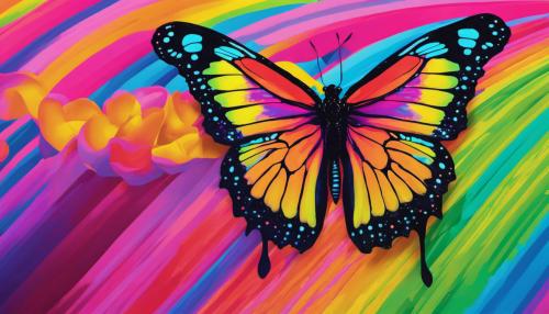 Neon rainbow butterfly 