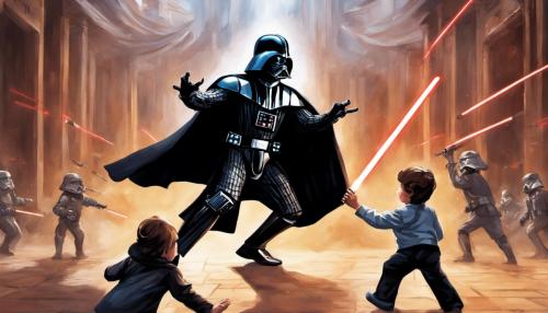 Darth vader fighting younglings