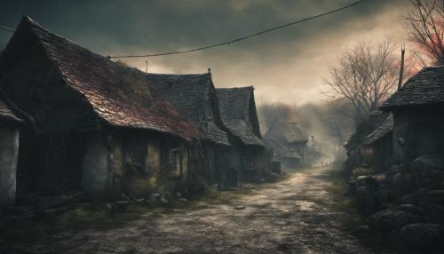 Resident evil 4 remake, colorful, gloomy, village.