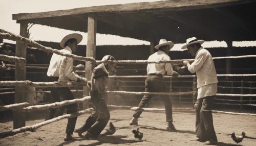 Mexicans getting lit at a rooster fighting ring 