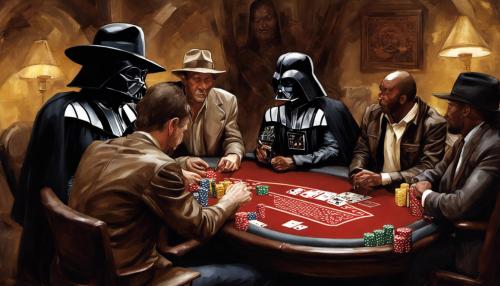 Poker game with Indiana Jones, Darth Vader, Dale Earnhardt, and Kobe Bryant