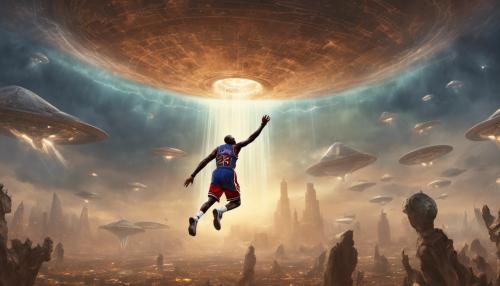 Michael Jordan being abducted by aliens