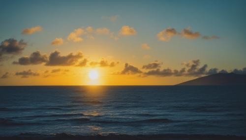 Big Yellow Sun In Clean Blue Sky Ho'o'pono'pono Sunrise. 