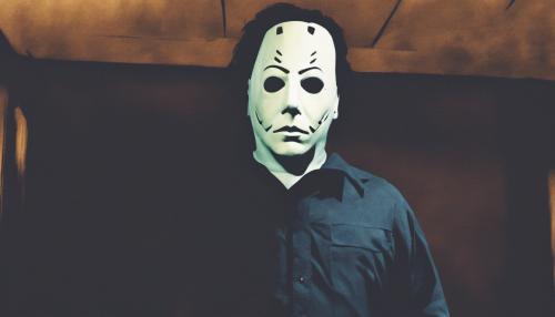 Michael Myers with ghost mask on