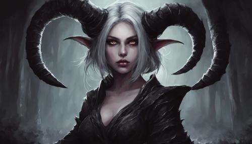 Girl demonhorns  dark