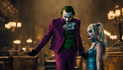 Joker standing with harley quinn