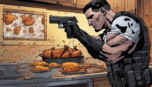 Punisher shoots chicken