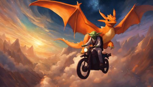 Yoda rides charizard