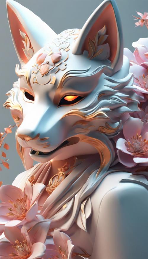 Kitsune mask flowers