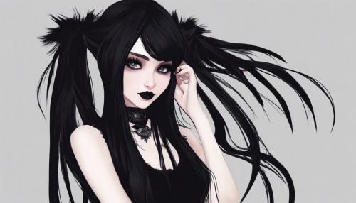 Goth girl with black hair