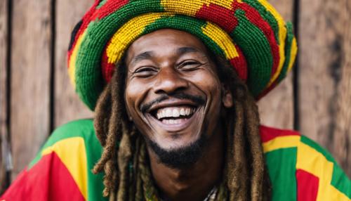 Rasta man laughing and smoking