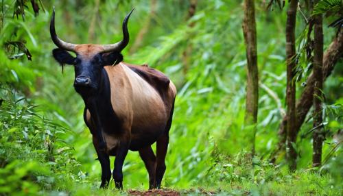 Toro enojado en una selva