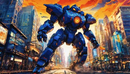 Massive gipsy danger from Pacific rim running through a city 