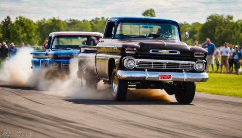 Old chevy trucks tandem drifting