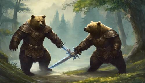 Humanoid bear that wields 2 swords