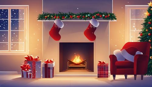 Christmas background fireplace