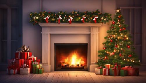 Christmas background fireplace