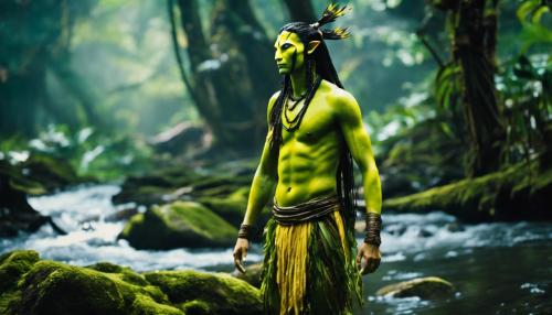 Avatar na'vi by a river in the forest