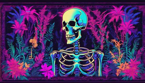 skeleton tapestry fantasy plant floral tapestry uv blackout