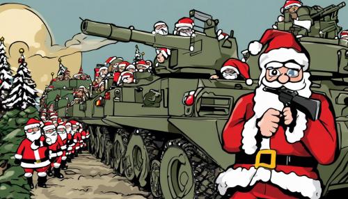 army platoon with angry santa 