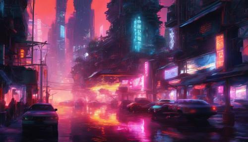 White neon city