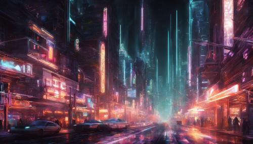 White neon city