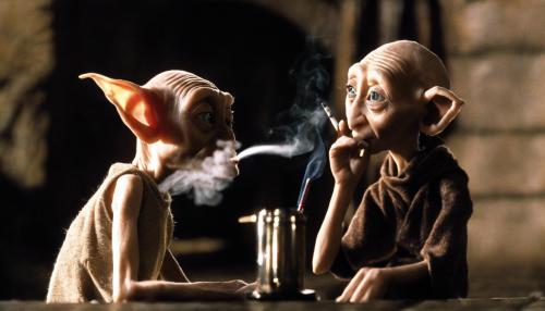 Dobby smokes