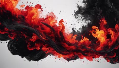 black and red ink fire abstact 4k