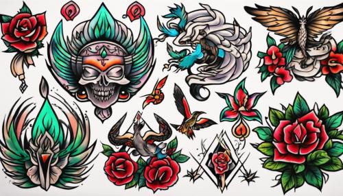 Neo traditional tattoo flash sheet