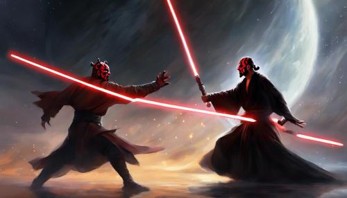 Darth maul fighting qui-gon jinn