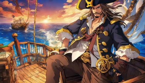 Pirate Captain travelng the seven seas