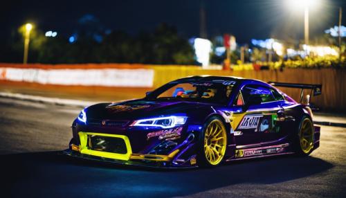 Modified car at night 