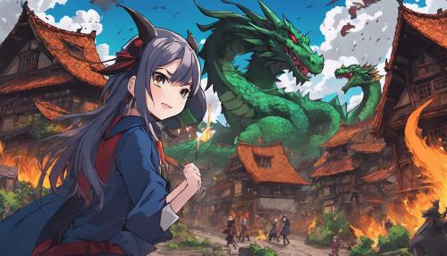 evil villainess destroying a village with her pet dragons help 