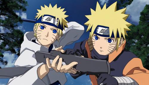 Minato y naruto con un arma