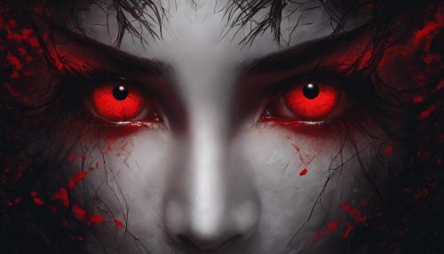 Red eyes surrounded by darkness