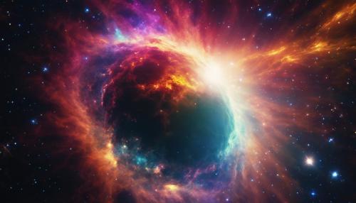 A colorful supernova in space 