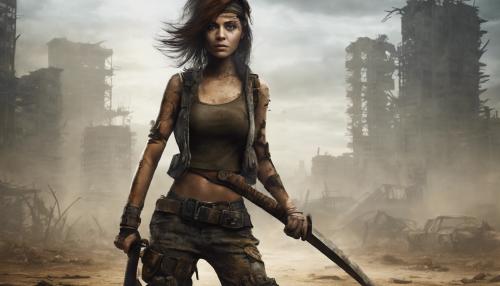 post apocalyptic female survivor holding a machete