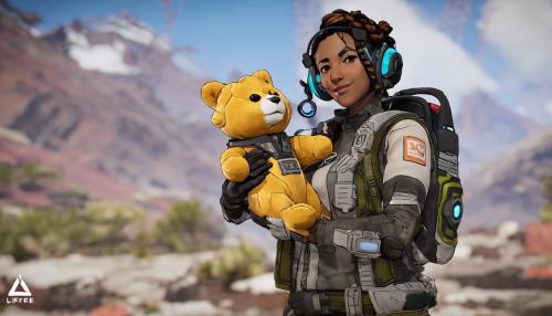 Lifeline apex legends holding stuffed animal