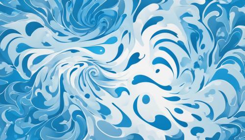 swirl of blobs white and light blue with roayl blue backround