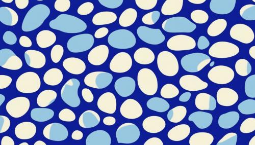 light blue white big deformed blobs on royal blue backround