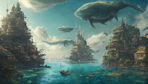 A city on the back of a massive sea creature 