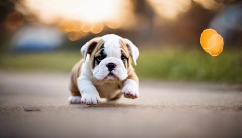 English bulldog puppy acting silly