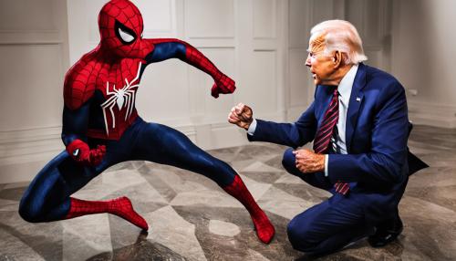 Spiderman fighting Joe Biden